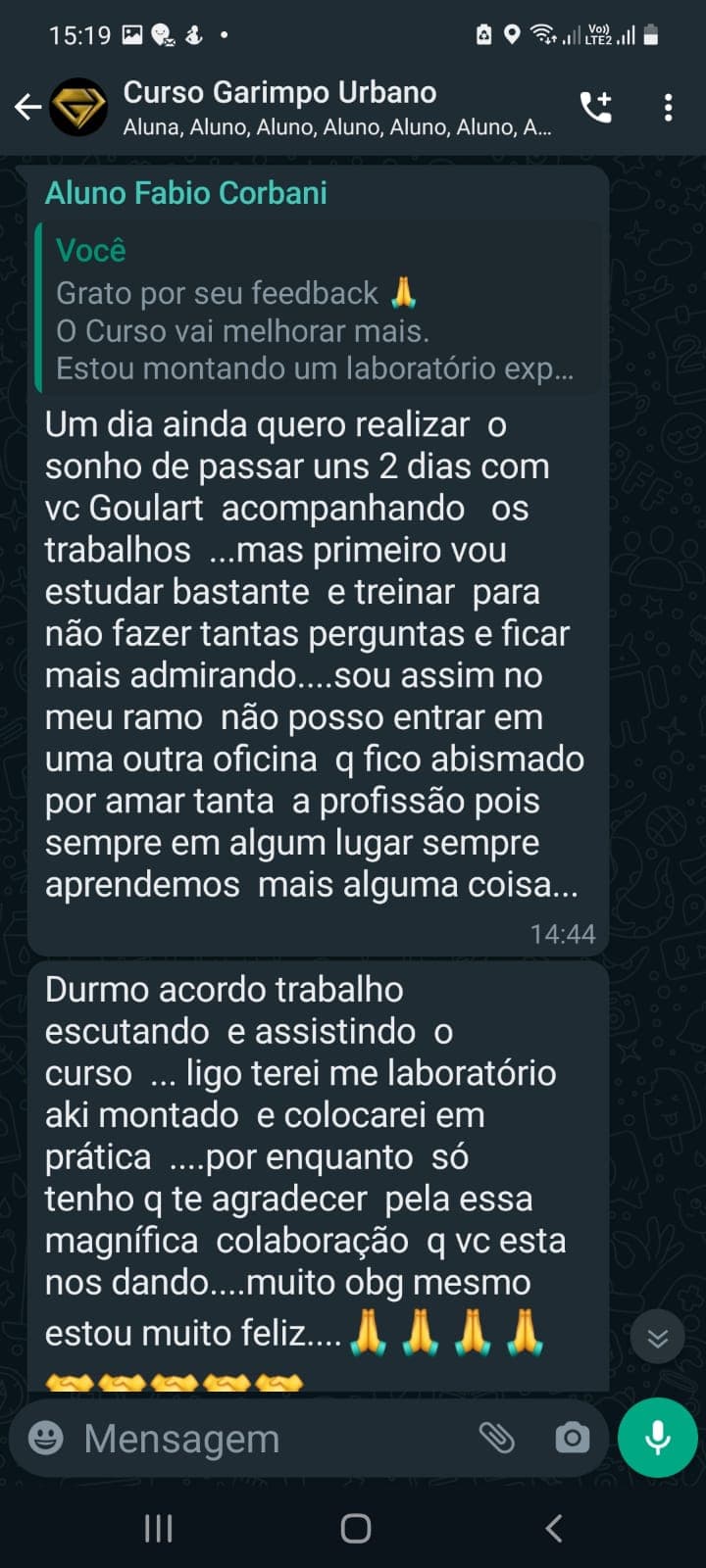 Depoimento de aluno 3