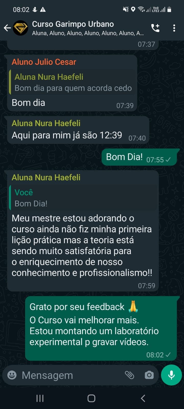 Depoimento de aluno 7